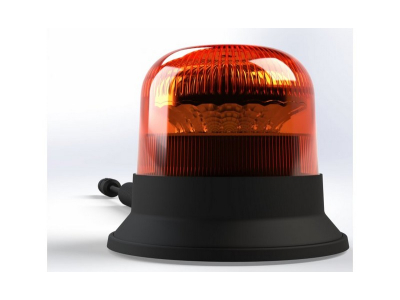 Lampa ostrzegawcza HOR 110A, diodowa 12/24 V (wersja z magnesem i przewodem spiralnym 2x0,75 mm2, długość 4 m, tryb błyskowy)